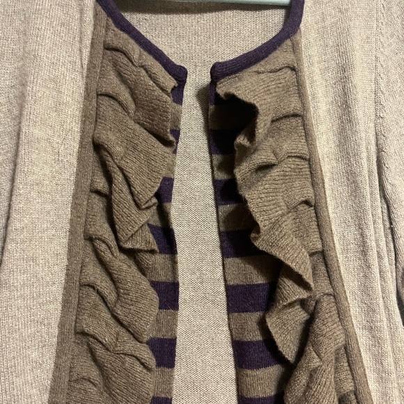 Anthropologie Sparrow pleated ruffle stripe cardigan - Picture 3 of 3